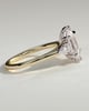 Lisa - Elongated Hexagon Claw Trilogy with Pear Side Stones and Cathedral Setting Engagement Ring - 18k Yellow Gold / 18k White Gold