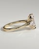 Lisa - Elongated Hexagon Claw Trilogy with Pear Side Stones and Cathedral Setting Engagement Ring - 18k Yellow Gold