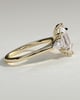 Lisa - Elongated Hexagon Claw Trilogy with Pear Side Stones and Cathedral Setting Engagement Ring - 18k Yellow Gold