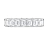 London - Emerald Basket Set Eternity Ring - Full Eternity 18k White Gold