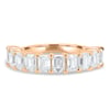 London - Emerald Basket Set Eternity Ring - Half Eternity 18k Rose Gold