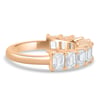 London - Emerald Basket Set Eternity Ring - Half Eternity 18k Rose Gold