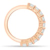 London - Emerald Basket Set Eternity Ring - Half Eternity 18k Rose Gold
