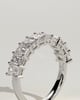London - Emerald Eternity Band Wedding Ring - Half Eternity 18k White Gold