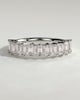 London - Emerald Eternity Band Wedding Ring - Half Eternity 18k White Gold