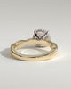 Lorelai - Round Claw Solitaire with Hidden Halo and Twisted Alternating Pave Band Engagement Ring - 18k Yellow Gold / 18k White Gold