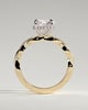 Lorelai - Round Claw Solitaire with Hidden Halo and Twisted Alternating Pave Band Engagement Ring - 18k Yellow Gold / 18k White Gold