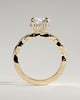 Lorelai - Round Claw Solitaire with Hidden Halo and Twisted Alternating Pave Band Engagement Ring - 18k Yellow Gold