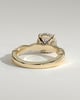 Lorelai - Round Claw Solitaire with Hidden Halo and Twisted Alternating Pave Band Engagement Ring - 18k Yellow Gold
