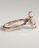 Loretta - Marquise Claw Solitaire with Pear Accents and Round Shoulder Stones Engagement Ring - 18k Rose Gold High Setting