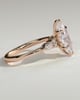 Loretta - Marquise 6 Claw Solitaire with Pear Accents and Round Shoulder Stones Engagement Ring - 18k Rose Gold High Setting