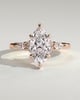 Loretta - Marquise 6 Claw Solitaire with Pear Accents and Round Shoulder Stones Engagement Ring - 18k Rose Gold High Setting