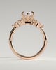 Loretta - Marquise 6 Claw Solitaire with Pear Accents and Round Shoulder Stones Engagement Ring - 18k Rose Gold High Setting