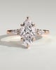 Loretta - Marquise Claw Solitaire with Pear Accents and Round Shoulder Stones Engagement Ring - 18k Rose Gold High Setting