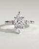 Loretta - Marquise 6 Claw Solitaire with Pear Accents and Round Shoulder Stones Engagement Ring - 18k White Gold High Setting
