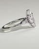 Loretta - Marquise Claw Solitaire with Pear Accents and Round Shoulder Stones Engagement Ring - 18k White Gold High Setting