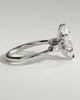 Loretta - Marquise Claw Solitaire with Pear Accents and Round Shoulder Stones Engagement Ring - 18k White Gold High Setting
