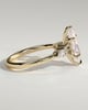 Loretta - Marquise Claw Solitaire with Pear Accents and Round Shoulder Stones Engagement Ring - 18k Yellow Gold High Setting