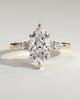 Loretta - Marquise Claw Solitaire with Pear Accents and Round Shoulder Stones Engagement Ring - 18k Yellow Gold High Setting
