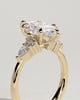 Loretta - Marquise Claw Solitaire with Pear Accents and Round Shoulder Stones Engagement Ring - 18k Yellow Gold High Setting