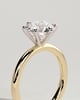 Louise - Round 6 Claw Solitaire Engagement Ring - 18k Yellow Gold / 18k White Gold