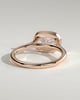 Luciana - Elongated Cushion East West Bezel Solitaire with Open Cathedral High Setting Engagement Ring - 18k Rose Gold