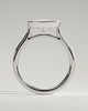 Luciana - Elongated Cushion East West Bezel Solitaire with Open Cathedral High Setting Engagement Ring - 18k White Gold
