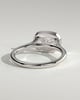 Luciana - Elongated Cushion East West Bezel Solitaire with Open Cathedral High Setting Engagement Ring - 18k White Gold