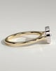 Luciana - Elongated Cushion East West Bezel Solitaire with Open Cathedral High Setting Engagement Ring - 18k Yellow Gold / 18k White Gold
