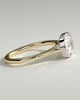 Luciana - Elongated Cushion East West Bezel Solitaire with Open Cathedral High Setting Engagement Ring - 18k Yellow Gold / 18k White Gold