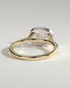 Luciana - Elongated Cushion East West Bezel Solitaire with Open Cathedral High Setting Engagement Ring - 18k Yellow Gold / 18k White Gold