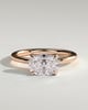 Lucille - Elongated Cushion East West Claw Solitaire Engagement Ring - 18k Rose Gold High Setting
