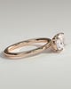 Lucille - Elongated Cushion East West Claw Solitaire Engagement Ring - 18k Rose Gold High Setting