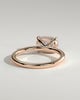 Lucille - Elongated Cushion East West Claw Solitaire Engagement Ring - 18k Rose Gold High Setting