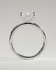 Lucille - Elongated Cushion East West Claw Solitaire Engagement Ring - 18k White Gold High Setting