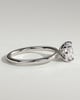 Lucille - Elongated Cushion East West Claw Solitaire Engagement Ring - 18k White Gold High Setting