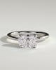 Lucille - Elongated Cushion East West Claw Solitaire Engagement Ring - 18k White Gold High Setting