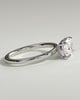 Lucille - Elongated Cushion East West Claw Solitaire Engagement Ring - 18k White Gold High Setting