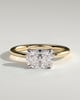 Lucille - Elongated Cushion East West Claw Solitaire Engagement Ring - 18k Yellow Gold / 18k White Gold High Setting