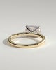 Lucille - Elongated Cushion East West Claw Solitaire Engagement Ring - 18k Yellow Gold / 18k White Gold High Setting
