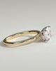 Lucille - Elongated Cushion East West Claw Solitaire Engagement Ring - 18k Yellow Gold / 18k White Gold High Setting