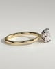 Lucille - Elongated Cushion East West Claw Solitaire Engagement Ring - 18k Yellow Gold / 18k White Gold High Setting