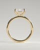 Lucille - Elongated Cushion East West Claw Solitaire Engagement Ring - 18k Yellow Gold High Setting