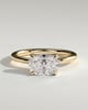 Lucille - Elongated Cushion East West Claw Solitaire Engagement Ring - 18k Yellow Gold High Setting