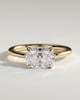 Lucille - Elongated Cushion East West Claw Solitaire Engagement Ring - 18k Yellow Gold Low Setting