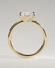 Lucille - Elongated Cushion East West Claw Solitaire Engagement Ring - 18k Yellow Gold Low Setting