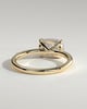 Lucille - Elongated Cushion East West Claw Solitaire Engagement Ring - 18k Yellow Gold Low Setting