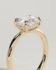 Lucille - Elongated Cushion East West Claw Solitaire Engagement Ring - 18k Yellow Gold Low Setting