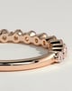 Lucy - Round Shared Prong Accent Stone Wedding Ring - 18k Rose Gold