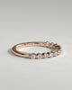 Lucy - Round Shared Prong Accent Stone Wedding Ring - 18k Rose Gold